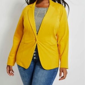 NEW 20T Ashley Stewart Tall Mustard Lapel Blazer